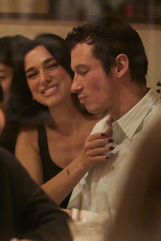 DUA LIPA and Callum Turner Enjoying a Romantic Evening Out in Paris 01/27/2025