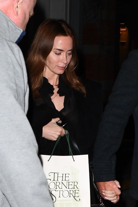 EMILY BLUNT, John Krasinski, Matt Damon and LUCIANA BARROSO on a Double Date Night in New York 01/17/2025