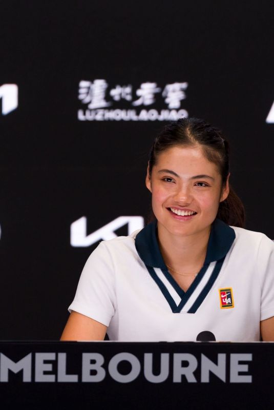 EMMA RADUCANU at Press Conference Ahead of 2025 Australian Open in Melbourne 01/10/2025