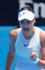 EMMA RADUCANU Defeats Ekaterina Alexandrova in Round 1 of Australian Open in Melbourne 01/13/2025