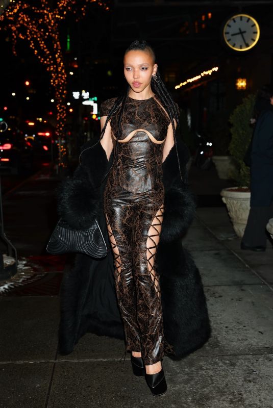 FKA TWIGS Out in Leather Catsuit for Belated Birthday Celebration in New York 01/20/2025