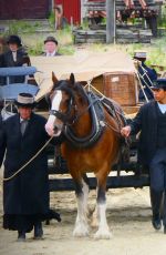 FLORENCE PUGH on the Set of East of Eden in Oamaru, New Zealand 01/12/2025