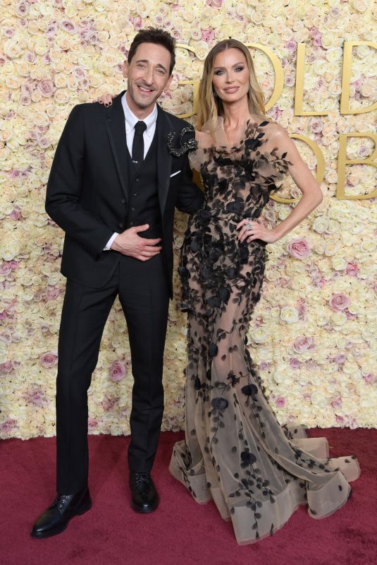 GEORGINA CHAPMAN and Adrien Brody at 82nd Annual Golden Globes Awards in Beverly Hills 01/05/2025