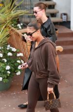 HAILEY BIEBER and LORI HARVEY Arrives at Pilates Workout 01/05/2025