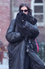 IRINA SHAYK Out with Her Dog in New York City 01/15/2025