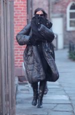 IRINA SHAYK Out with Her Dog in New York City 01/15/2025