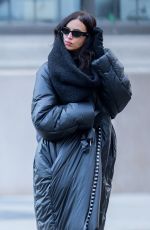 IRINA SHAYK Out with Her Dog in New York City 01/15/2025