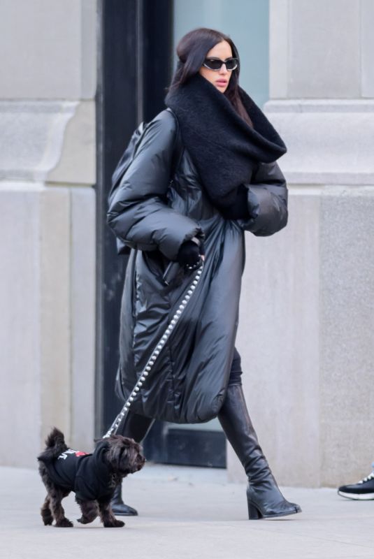 IRINA SHAYK Out with Her Dog in New York City 01/15/2025