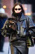 IRINA SHAYK Rocks All-leather Out in New York 01/21/2025