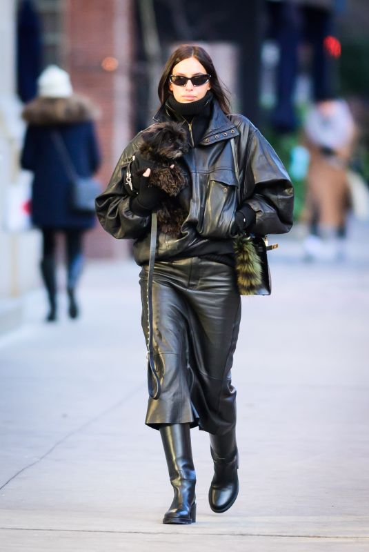 IRINA SHAYK Rocks All-leather Out in New York 01/21/2025