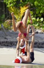 IZABEL GOULART in Bikini Doing Yoga at a Beach in St. Barts 12/26/2024