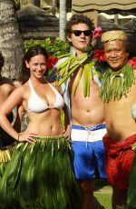 JENNIFER LOVE HEWITT in White Bikini and Hula Skirt in Maui 01/01/2011