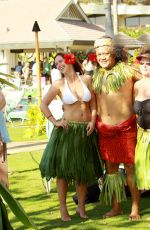 JENNIFER LOVE HEWITT in White Bikini and Hula Skirt in Maui 01/01/2011