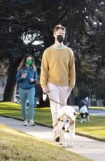 JOEY KING and Steven Piet Out with Their Dogs in Los Feliz 01/19/2025