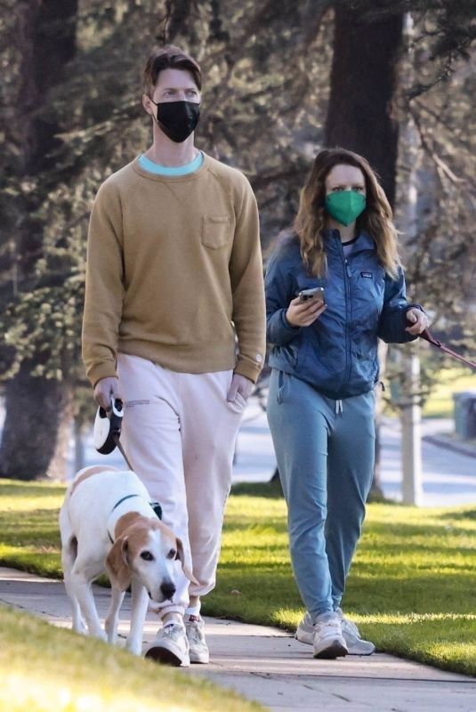 JOEY KING and Steven Piet Out with Their Dogs in Los Feliz 01/19/2025