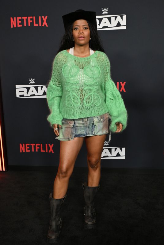 KAREN CIVIL at WWE Monday Night RAW Premiere at Intuit Dome in Inglewood 01/06/2025