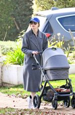 KAREN GILLAN Out with Her Newborn Daughter 01/04/2025