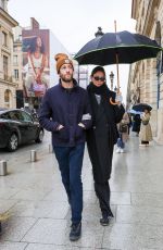 KARLIE MKLOSS and Joshua Kushner Enjoy a Romantic Rainy Stroll in Paris 01/26/2025