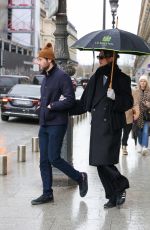 KARLIE MKLOSS and Joshua Kushner Enjoy a Romantic Rainy Stroll in Paris 01/26/2025