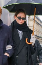 KARLIE MKLOSS and Joshua Kushner Enjoy a Romantic Rainy Stroll in Paris 01/26/2025