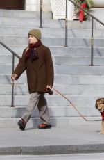 KATE CAPSHAW Out with Her dog in Manhattan