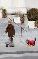 KATE CAPSHAW Out with Her dog in Manhattan