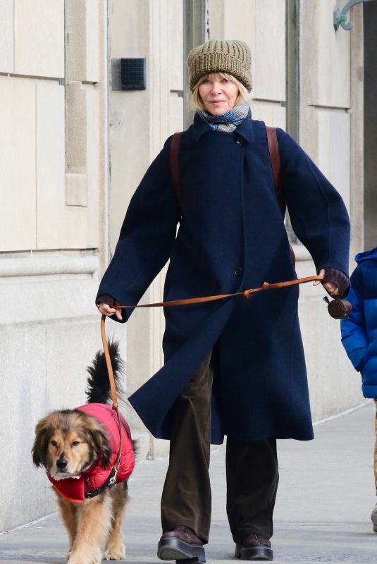 KATE CAPSHAW Out with Her dog in Manhattan