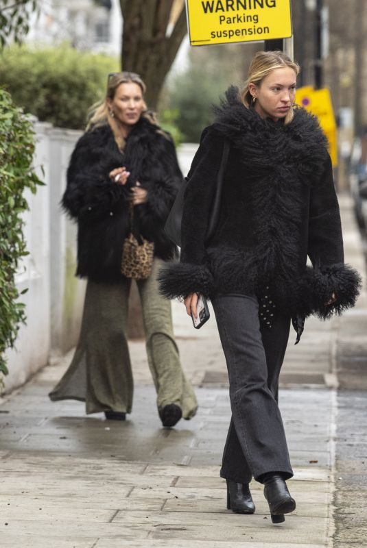 KATE MOSS Out with Her Daughter LILA GRACE MOSS Celebrates Her 51st Birthday 01/16/2025