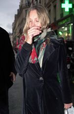 KATE MOSS Stopping at a Pharmacy Near Her Hotel in Paris 01/25/2025