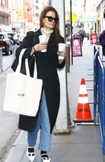 KATIE HOLMES Arrives at Matinee of Our Town in New York City 01/04/2025