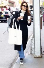 KATIE HOLMES Arrives at Matinee of Our Town in New York City 01/04/2025