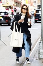 KATIE HOLMES Arrives at Matinee of Our Town in New York City 01/04/2025