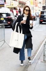KATIE HOLMES Arrives at Matinee of Our Town in New York City 01/04/2025
