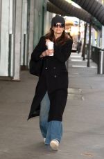 KATIE HOLMES Arrives at Our Town Matinee Performance in New York City 01/15/2025