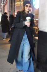 KATIE HOLMES Grabbing a Coffee at Starbucks at Times Square in New York 12/02/2024