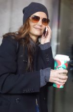 KATIE HOLMES Grabbing a Coffee at Starbucks at Times Square in New York 12/02/2024