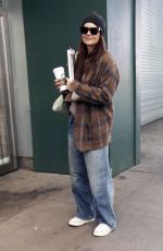 KATIE HOLMES Greeting Radio Man During an Outing in New York City 01/12/2025