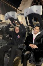 KATIE PRICE and JJ Slater Having a Fun Time at Thorpe Park in London 01/03/2025