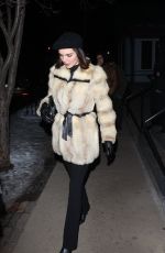 KENDALL JENNER in a Faux Coat with a Gucci Handbag Out for Dinner at Matsuhisa in Aspen 01/16/2025