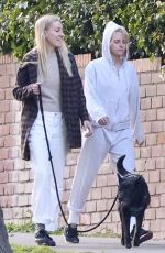 KRISTEN STEWART and DYLAN MEYER Take Their Dog for a Walk in Los Angeles 01/25/2025