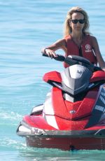 LADY VICTORIA HERVEY in a Blue Bikini at a Beach in Barbados 01/02/2025