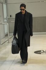LAURA HARRIER in a Black Ensemble at Paris Airport 01/26/2025