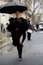 LEONIE HANNE Arrives at Elie Saab Haute Couture SS25 Show at Palais de Tokyo in Paris 01/29/2025