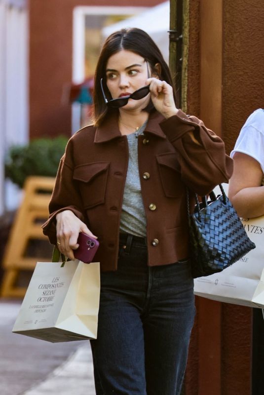 LUCY HALE Out at Brentwood Country Mart 01/24/2025
