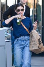 LUCY HALE Stops by Erewhon Market to Stock up on Groceries and a Green Smoothie in Studio City 01/12/2025
