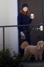 MARCIA CROSS Out with Her Dog in Santa Barbara 01/16/2025