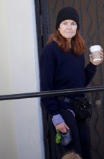 MARCIA CROSS Out with Her Dog in Santa Barbara 01/16/2025