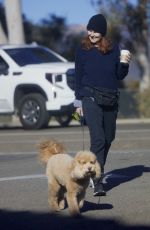 MARCIA CROSS Out with Her Dog in Santa Barbara 01/16/2025