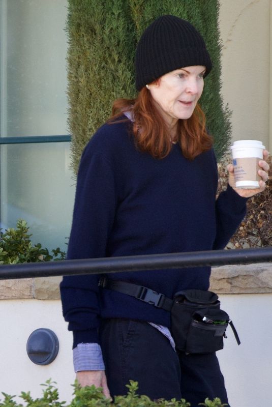 MARCIA CROSS Out with Her Dog in Santa Barbara 01/16/2025