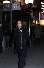 MARISKA HARGITAY on the Set of Law & Order: SVU at Hunt & Fish Club in Times Square 01/09/2025